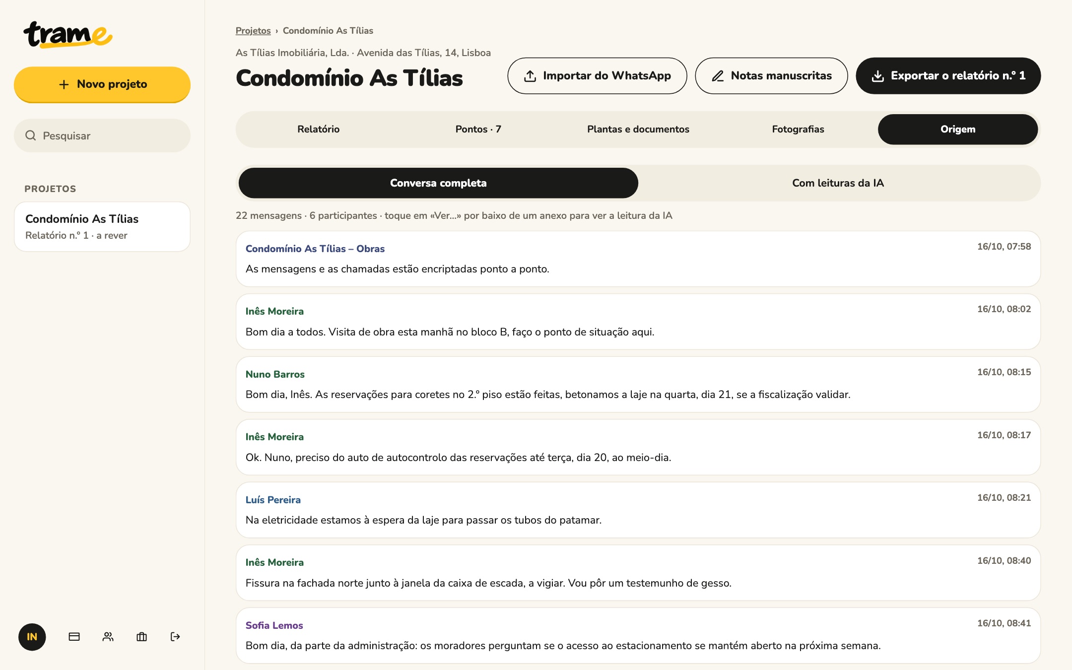 Separador Fonte: a conversa completa, mensagem a mensagem